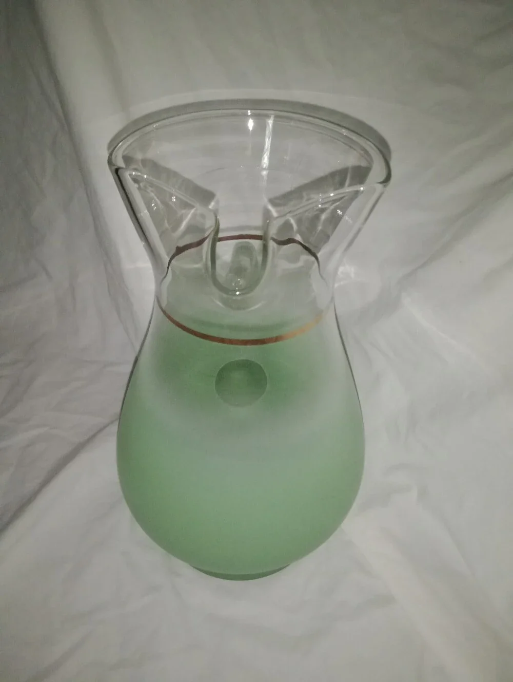 Vintage Blendo Seafoam Green Glass Pitcher 10 1/8